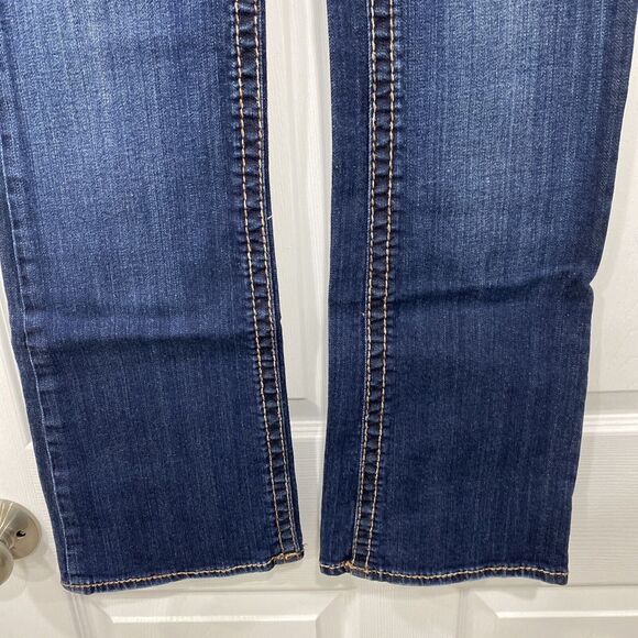 Kut from the Kloth denim blue jeans sz 6 flare leg button flap pockets low rise - Picture 3 of 9